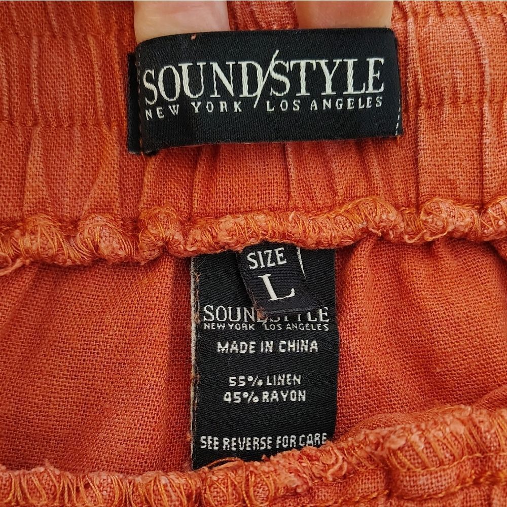 SoundStyle Country Rust Linen Blend Elastic Waist… - image 11
